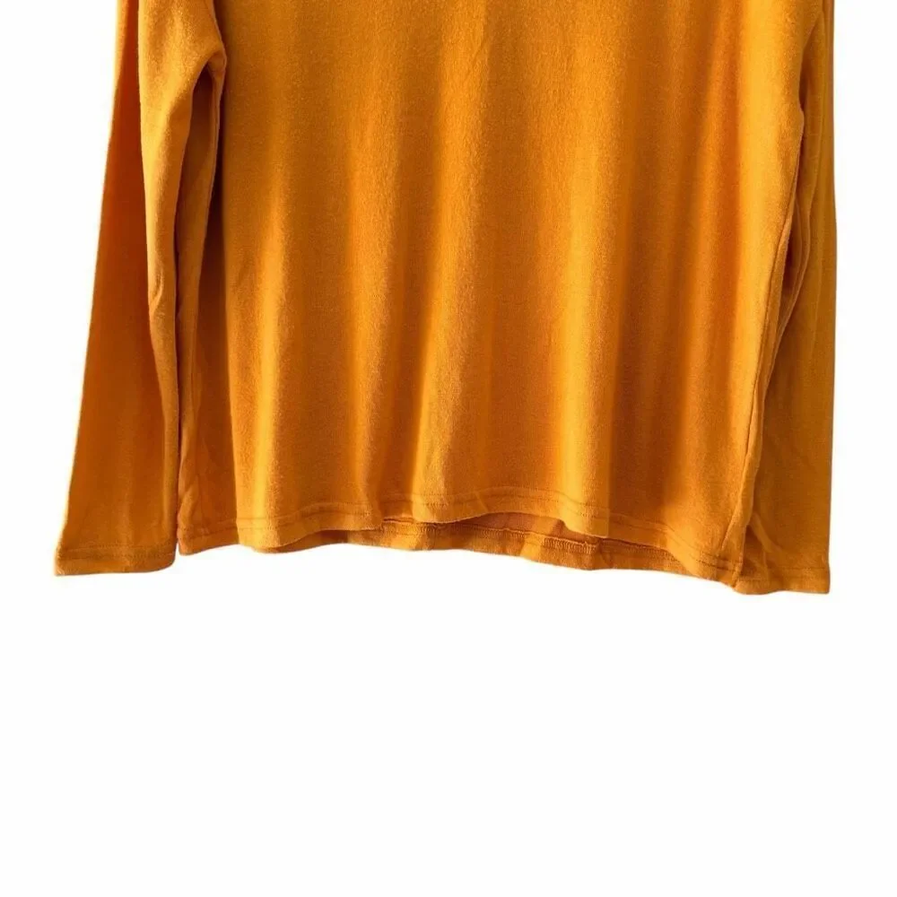 Old Navy women's long-sleeve V-neck shirt mustard layered Top SZ S #2564
